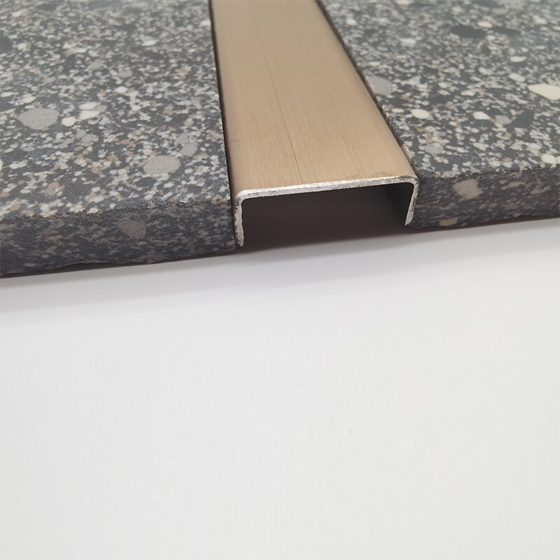 U20x8CPBR-5 U shape tile trim stainless steel copper brush