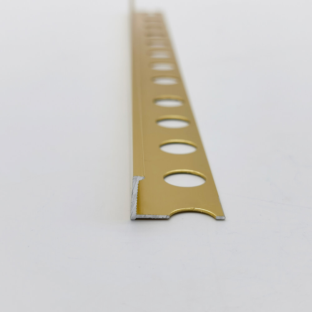 VL10PG 10mm L shape aluminum tile trim gold mat
