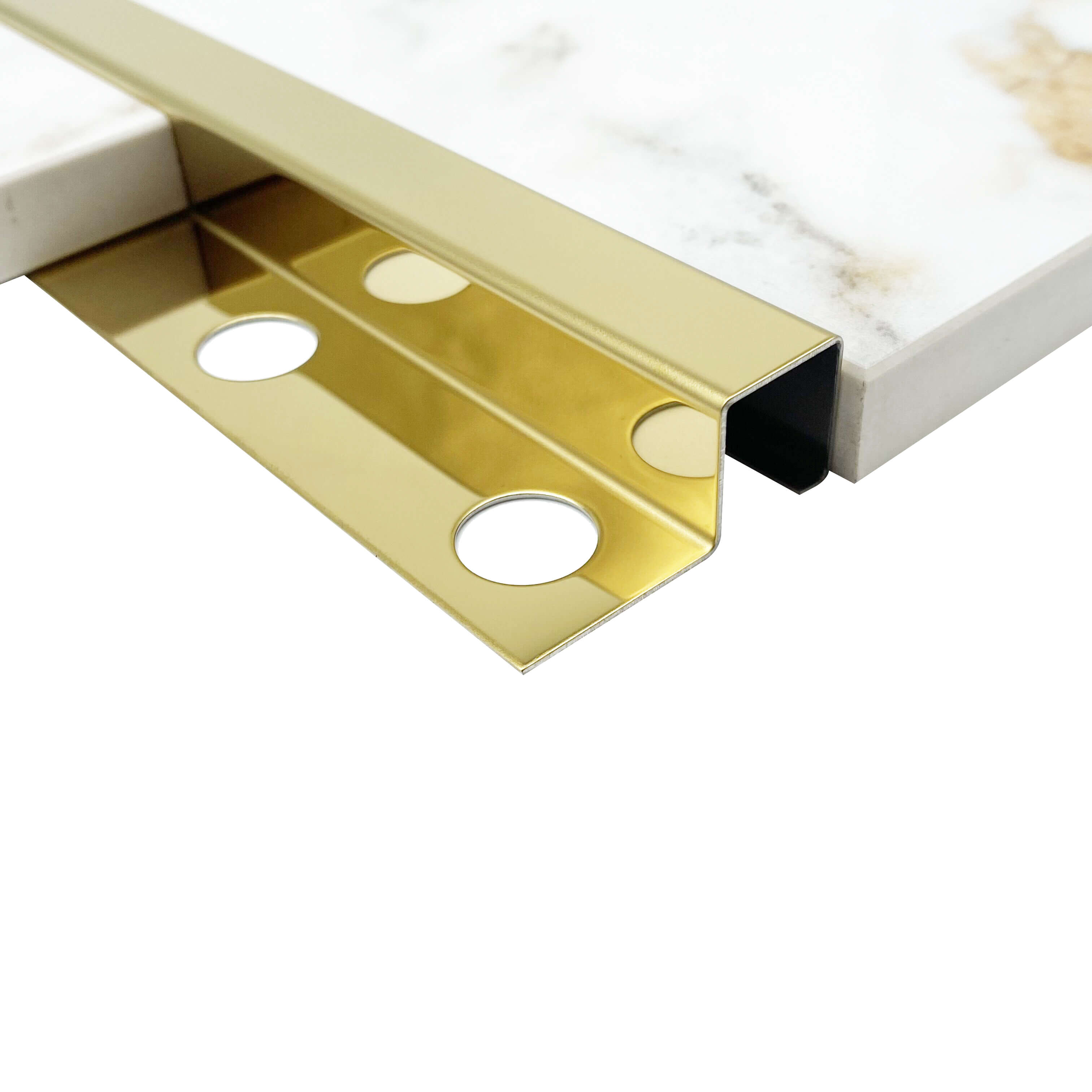 WF12x12x23GDMI-Square shape stainless steel tile trim gold mirror