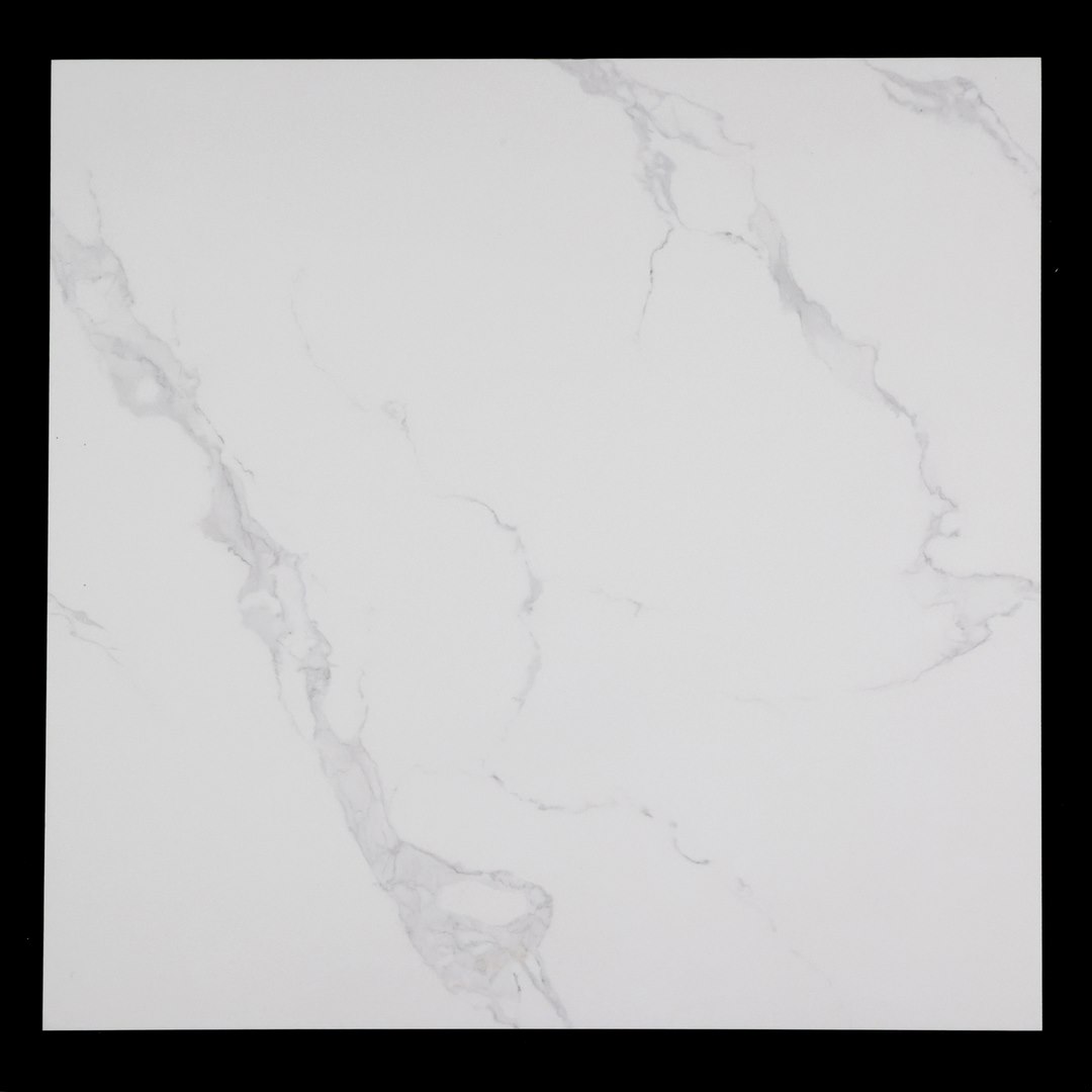 Carrara White Glazed Porcelain Tile 60x60