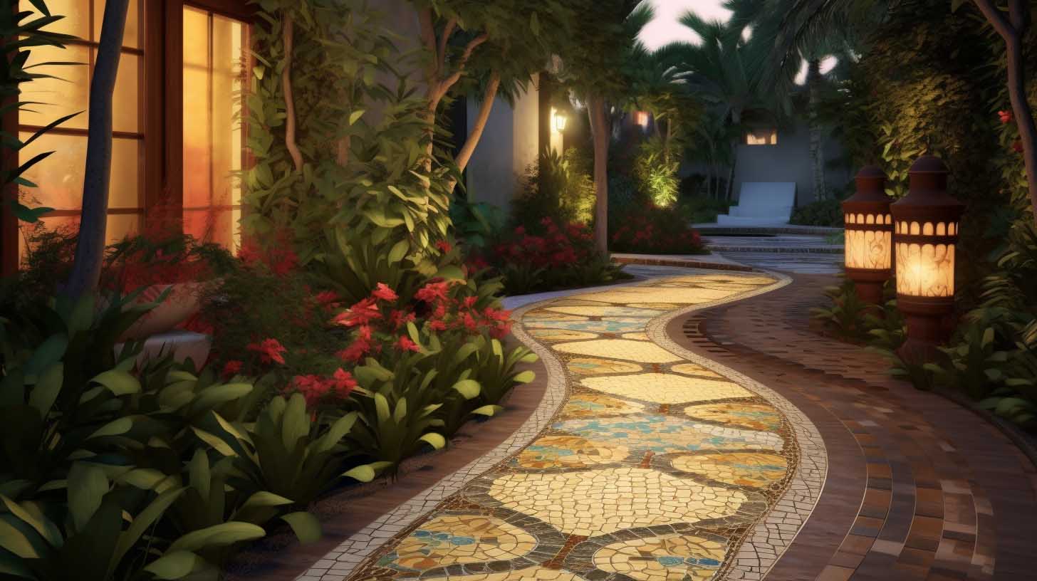Outdoor Oasis-Creating Stunning Mosaic Tile Patios And Walkways 4