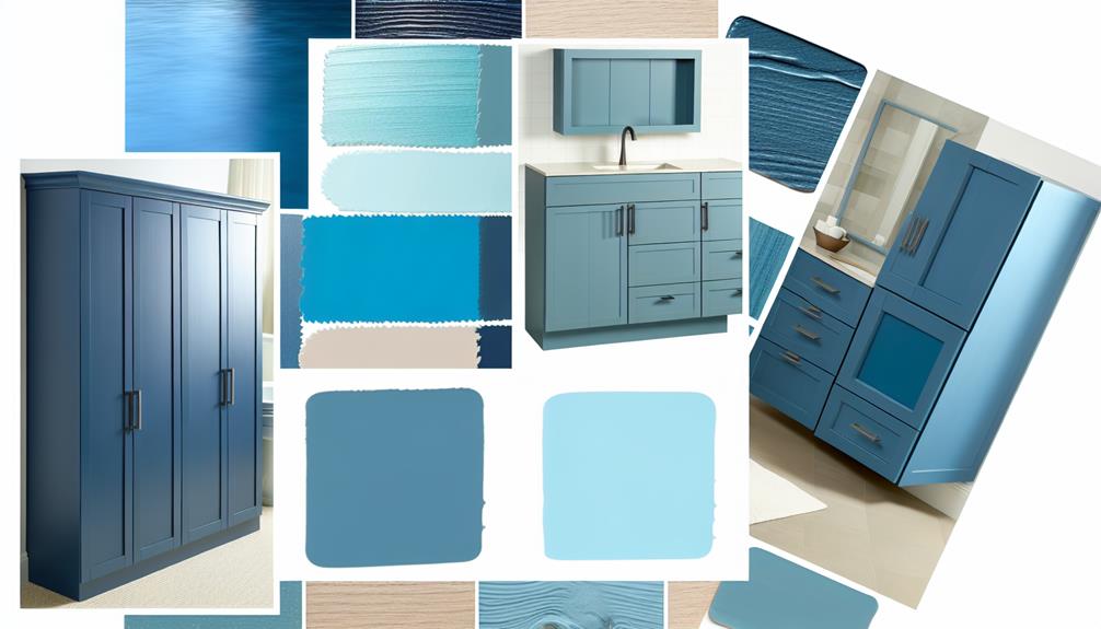 blue bathroom cabinet