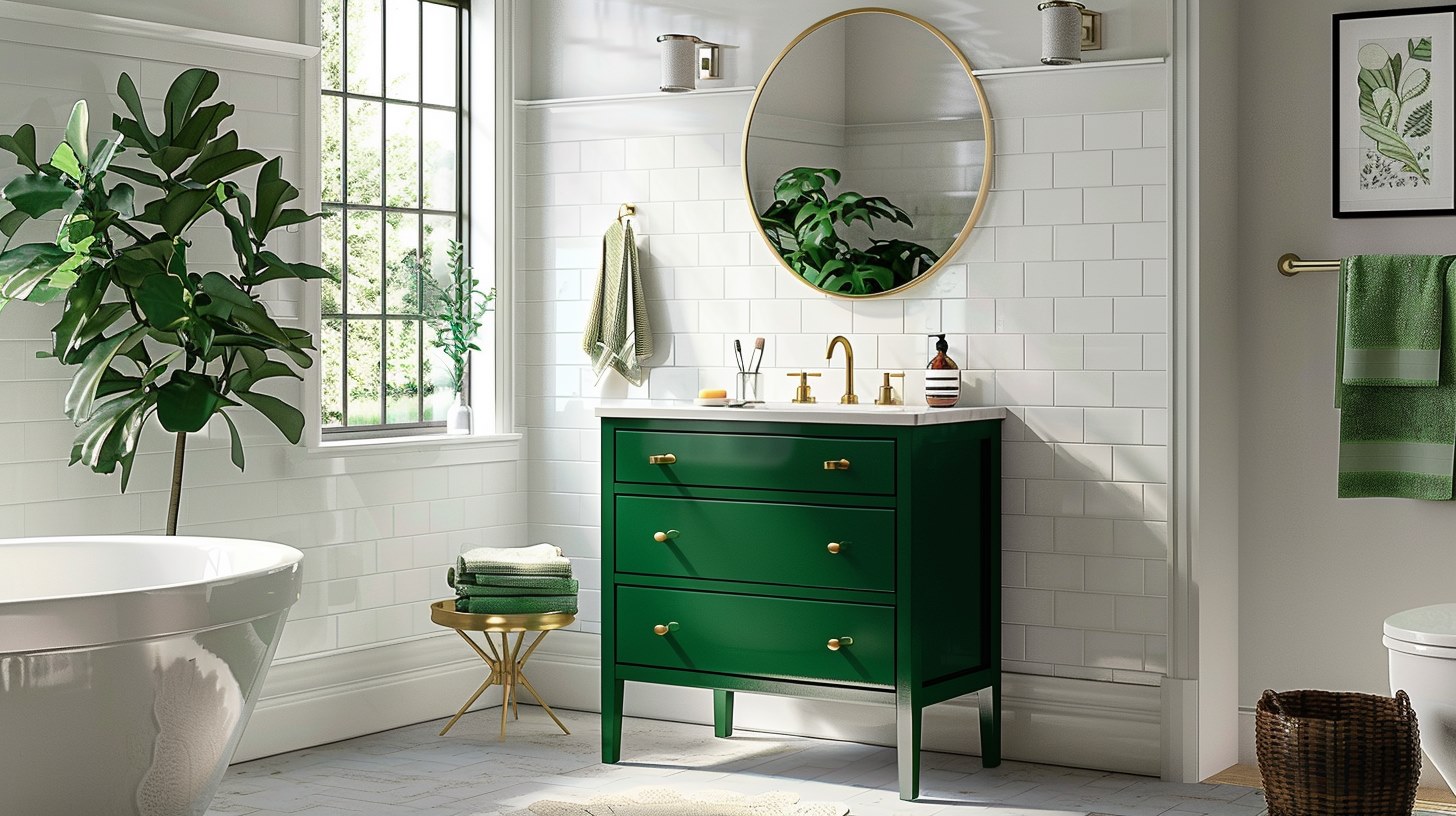 Emerald Green Bathroom Vanity