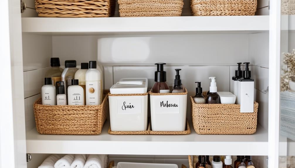 bathroom cabinet storage organization