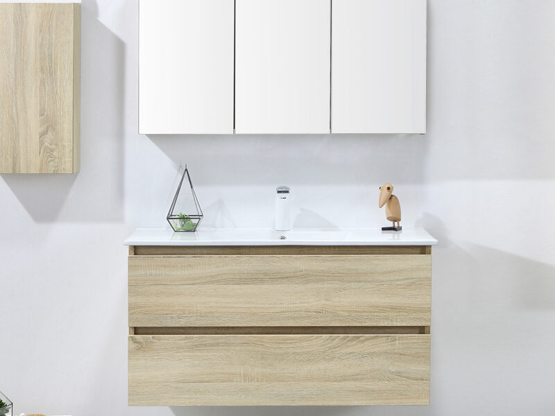 Nordic red oak bathroom cabinet