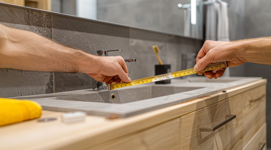 measure bathroom vanity