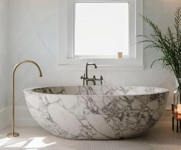 luxury marble bathtub